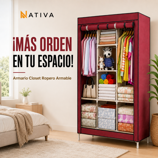 ⭐ Armario Closet Ropero Armable – Organiza y Aprovecha Mejor tu Espacio ⭐